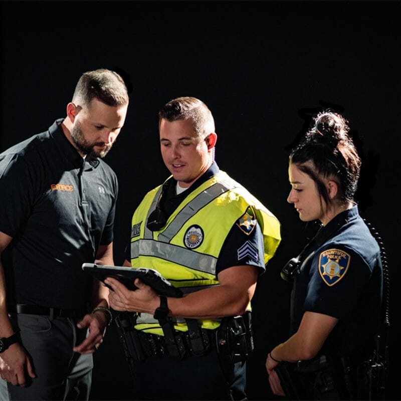 officers using eForce's cloud & web-based software for law enforcement