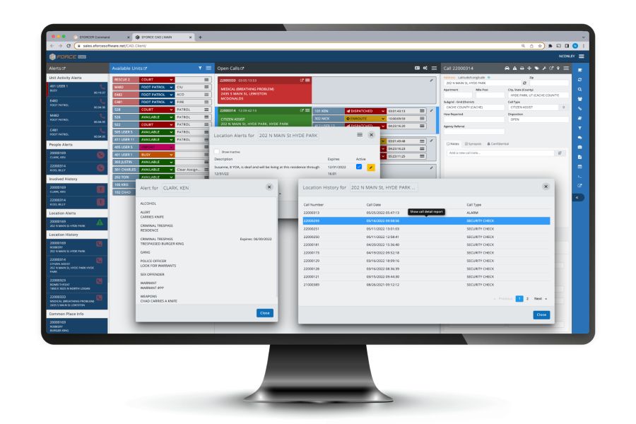 Computer Aided Dispatch CAD Software EFORCE