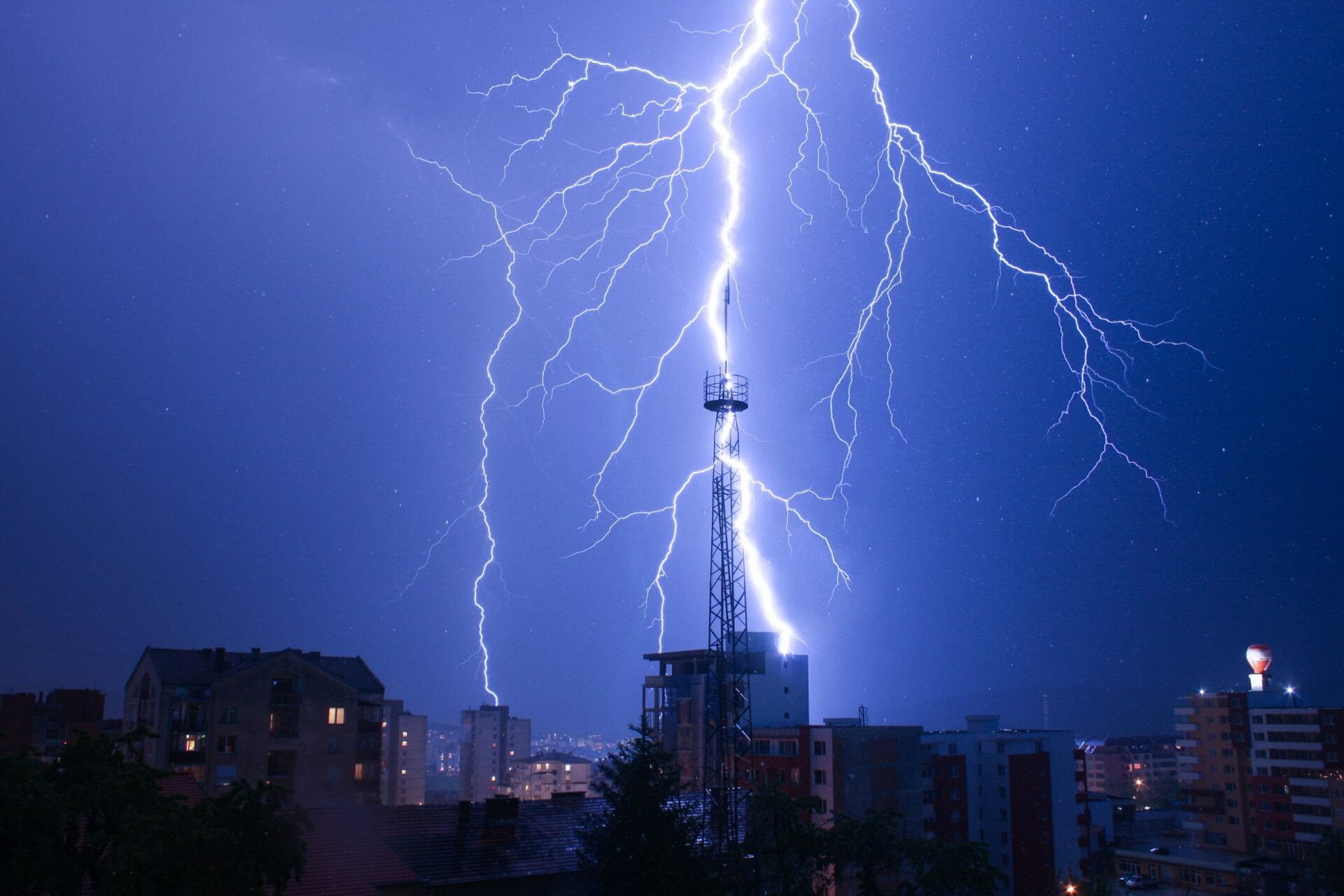 lightning bolt and rain drops