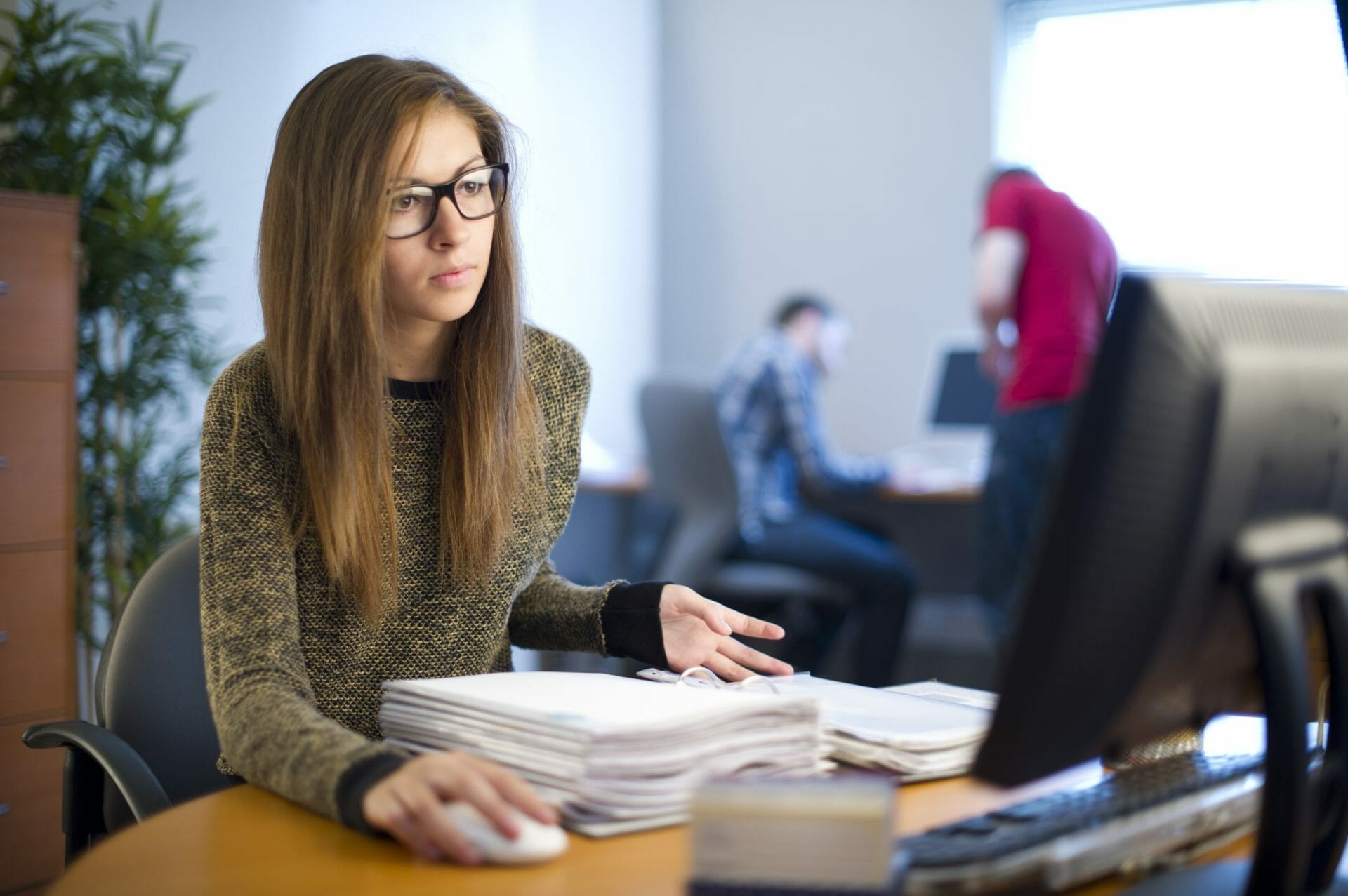 young female office worker